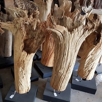 Lampes de table en gros pour hôtels et maisons, design bois flotté, style ferme, corps en bambou, abat-jour en bois, LED E26, intensité variable, couleur personnalisable
