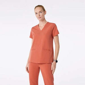 Tenues médicales pour femmes à manches courtes avec logo personnalisé, ensembles d'uniformes extensibles et respirants pour infirmières, blouses pour femmes, vêtements d'hôpital pour médecins - Product Image 3