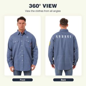 Camisa de Trabajo de Alta Visibilidad ZUNEZI INTERNATIONAL, Reflectante, Ignífuga CAT2, Tejido FRC, para Hombre, Nivel de Protección para Soldadura - Product Image 4