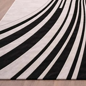Alfombra de Lujo con Diseño Abstracto de Ondas en Blanco y Negro, Alfombra Moderna Hecha a Mano, Alfombra Suave para Sala de Estar, Dormitorio, Alfombra Decorativa para Piso - Product Image 3