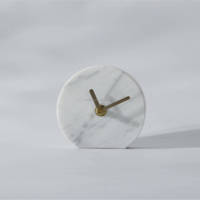 Horloge de bureau moderne en marbre TCE avec mouvement à quartz, fonctionne sur piles - Décoration élégante pour la maison et le bureau