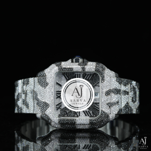 AARVA JEWELS นาฬิกาข้อมือผู้ชายสุดหรู สแตนเลสสตีล คริสตัลแซฟไฟร์ ประดับเพชร หน้าปัดสี่เหลี่ยม 40 มม. ระบบอนาล็อก ควอตซ์ เรืองแสง สายแบบพับได้ สไตล์สตรีท - Product Image 4