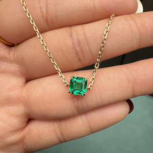 Emerald Cut Diamond Bracelets Necklace 925 Silver Minimalist Women's Everyday Wear - Product Image 1