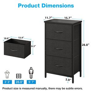 Comodino in Alluminio con 3 Cassetti, Mobiletto Contenitore per Camera da Letto e Soggiorno - Product Image 5