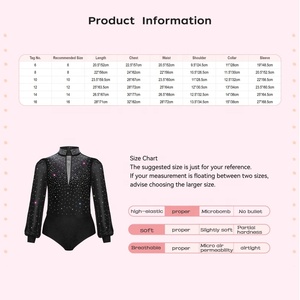 Mono de leotardo para niños de 6 a 16 años para patinaje artístico, espectáculo de baile lírico latino, puesta en escena, competición, Ropa de baile - Product Image 6