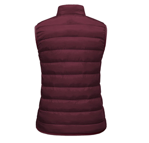 <b>Men's</b> Lightweight Winter Puffer Vest Stand Collar Zip up Solid <b>Burgundy</b> Polyester Filled Casual 220g <b>Waistcoat</b> - Product Image 2