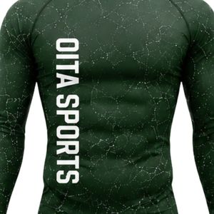 Dark Green Long Sleeve Compression <b>Shirt</b> Athletic Training Gym Workout Breathable Quick Dry Performance Sportswear Custom Top - Product Image 6