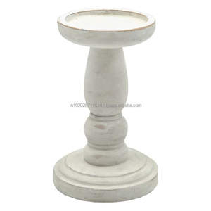 Pièce maîtresse de bougeoir en bois rustique artisanal pour idées de décoration de table de mariage inspiration de configuration de lumière de soirée romantique - Product Image 6