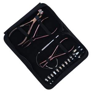 Kit d'outils personnalisés pour extensions capillaires à micro-anneaux avec pince à sertir en acier inoxydable, applicateur de ruban et outil d'installation Microlink - Product Image 1