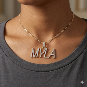 Hip Hop Custom Bling Iced Block <b>Initial</b> Letter Name <b>Pendant</b> 925 <b>Silver</b> Rhodium Plated Lab Grown Diamond Necklace Fine Charm Gift - Product Image 2