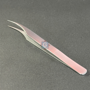 Pince à épiler incurvée en acier inoxydable de qualité supérieure A+, pointe de précision, longueur 10 mm, pour pose de cils et soins personnels - Product Image 1