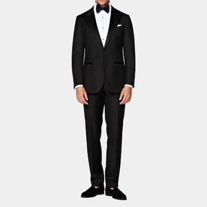 Traje de Hombre Negro Elegante de Satén de Alta Calidad Hecho en Pakistán, Traje de Hombre Negro Moderno, Formal, Casual, para Boda, Corte Entallado - Product Image 1