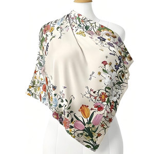 <b>Silk</b> <b>Scarf</b> Stylish Print With Smooth Fabric For Daily Hair Wrap And Neck Fashion <b>Silk</b> <b>Scarf</b> - Product Image 1