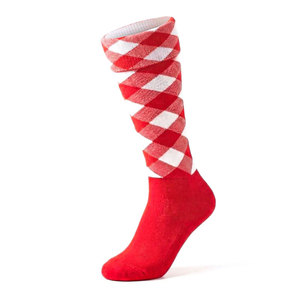 Chaussettes écossaises personnalisées faites à la main à motif Argyle rouge et blanc pour kilt, chaussettes de bagarreur écossais, meilleures ventes - Product Image 5
