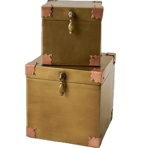 Boîte de rangement élégante en laiton et aluminium, boîte décorative en métal, boîtes pour hôtel, décoration de table à domicile, rangement en aluminium - Product Image 4