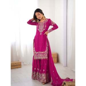 Elegante conjunto de fiesta para mujer de talla XL Hermosa parte superior inferior y Dupatta para ocasiones especiales - Product Image 5