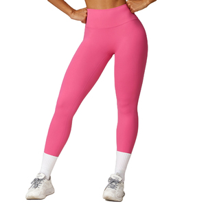 High Waist Seamless <b>Yoga</b> <b>Leggings</b> Full Length Solid Color Four-Way Stretch Spandex Nylon Eco-Friendly 180g Pants Ruched Butt - Product Image 1