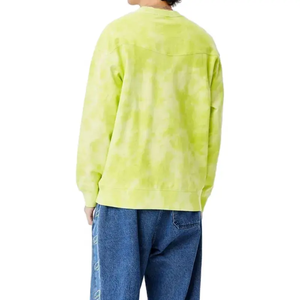 Sweat-shirt unisexe surdimensionné en tricot tie-dye, col rond, style décontracté, vêtement d'été, manches régulières, vert jaune - Product Image 2