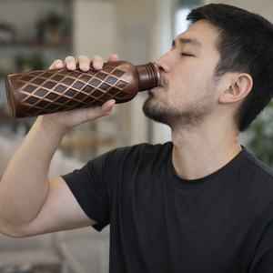 Botella de Agua de Cobre Puro de 1 Litro, a Prueba de Fugas, Duradera, Resistente al Óxido, Vaso Tradicional Ecológico, No Tóxico, Libre de BPA, para Gimnasio y Oficina - Product Image 2