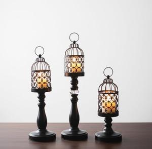 Creative Retro Birdcage <b>Candle</b> Holder Set - Elegant Iron Metal <b>Lanterns</b> for Home Decor & Weddings - Product Image 1