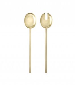 Juego de servidores de ensalada de metal de alta resistencia para uso comercial en restaurantes, hoteles, banquetes y catering al aire libre. - Product Image 1