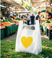 Sac biodégradable à soufflets latéraux avec valve, poignée longue, auto-adhésif