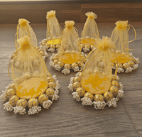 마른 과일을 위한 인도 수제 졸라매는 끈 Potli, 캔디 & 초콜릿 웨딩 호의 Haldi, 멘디 선물 들러리 파티 호의 가방