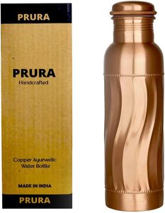 Honeycomb Pattern Pure Copper Water <b>Bottle</b> with White Gift <b>Box</b> Antique Finish Hexagon Embossed Copper Flask Ayurvedic Wellness - Product Image 4