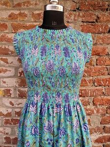 Robe imprimée à la main, fabriquée en Inde, robe en coton imprimée à la main, robe ajustable pour femmes - Product Image 2