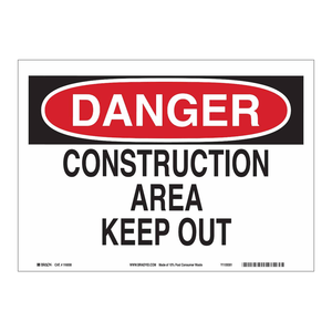 Panneau de signalisation de sécurité « Danger Zone de construction, accès interdit » - Panneau de sol en PVC pour intérieur/extérieur par Brady - Product Image 3