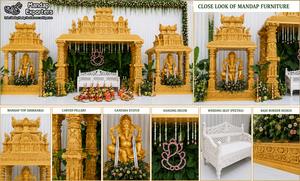 Decoración Tradicional del Mandap para Bodas en el Templo de Tirupati, Compre Decoración Personalizada del Mandap Manavarai de Estilo Tradicional del Sur de la India - Product Image 5