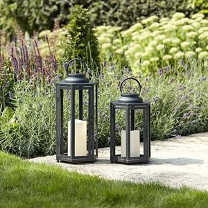 <b>Tall</b> metal candle lantern floor standing design indoor outdoor decor lighting elegant home decorative accent piece - Product Image 3