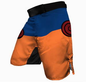Shorts MMA personnalisés pour hommes, séchage rapide, arts martiaux mixtes, design sublimation bleu-gris, logo avant - Product Image 4