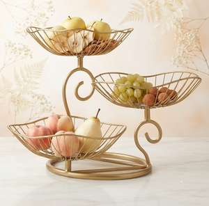 Panier de rangement en fil métallique, support élégant pour fruits, paniers de rangement pour la décoration de table et la présentation des aliments - Product Image 1