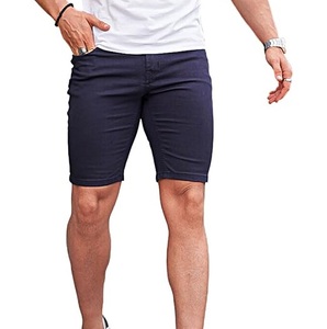 Shorts en jean pour hommes, coupe slim, fitness, gym, de haute qualité, personnalisés, nouveau style d'été, coupe droite, avec logo personnalisé - Product Image 3
