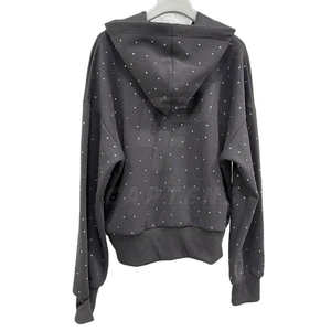 Ensemble de survêtement personnalisé avec strass, comprenant un sweat à capuche et un pantalon évasé, effet délavé, style streetwear, 2 pièces - Product Image 2