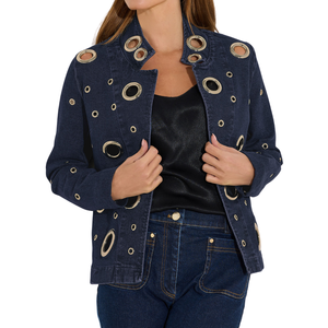 Chaqueta Vaquera Casual Lavada para Mujer Tallas Grandes, Otoño/Invierno/Verano, 100% Algodón, Tejido Transpirable, Venta al por Mayor, Muestra Gratis - Product Image 6