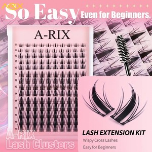 Extensions de cils A-RIX Manga Whispy Lash Clusters DIY, en PBT synthétique, imperméables, volume intense, pour greffe en salon et maquillage quotidien - Product Image 4