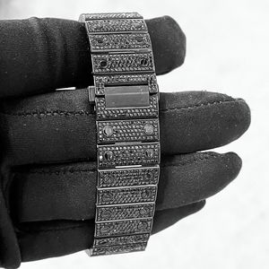 Custom Handcrafted Men's Hip Hop <b>Watches</b> VVS1 Moissanite Diamond & Stainless Steel Belt Automatic Analog Dial Display - Product Image 5