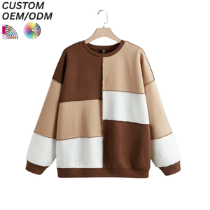 เสื้อสเวตเชิ้ตผู้ชายผ้าฝ้ายสีพื้นแบบสวมหัว คอกลมทรงโอเวอร์ไซส์ สไตล์สตรีท รับทำโลโก้ตามสั่ง รองรับ OEM ODM ขายส่งเสื้อผ้า - Product Image 1