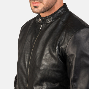 Professionally Made Men <b>Leather</b> <b>Jacket</b> Customized with Stamped Pattern Genuine Sheep <b>Leather</b> Motorbike <b>Leather</b> <b>Jacket</b> Men - Product Image 4