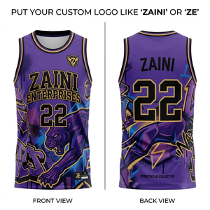 Maillot de basketball pour homme en maille polyester 220g de qualité supérieure, séchage rapide, respirant, avec panneau latéral sublimé noir et or, broderie personnalisée - Product Image 1