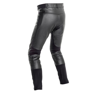 Pantalon Moto Homme Noir en PU, Taille Haute, Coupe Droite, Fermeture Boutonnée, Tissu Tissé Lourd Coupe-Vent, Style Automne - Product Image 2