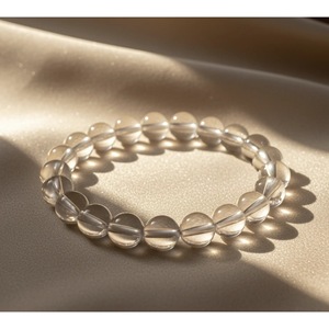 Bracelet artisanal en quartz clair, maître guérisseur, perles naturelles, bracelet de guérison en cristal, vente en gros de bracelets et joncs en cristal - Product Image 4
