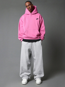 Sweat à capuche pour homme en molleton 100% coton de qualité supérieure, coupe décontractée, épaules tombantes, lourd, respirant, séchage rapide, style streetwear - Product Image 1