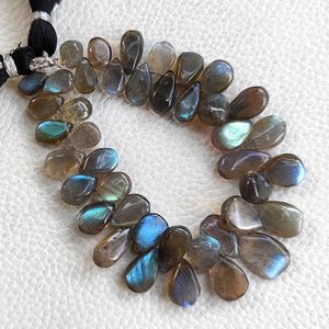 Cuentas de Labradorita Natural de Zubeda Gems, Corte Brillante Redondo y Liso, con Destello Azul, para Joyería de la India, Venta al Por Mayor - Product Image 1