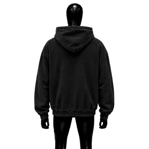 Sudadera con capucha extragrande negra con cremallera para hombre, estilo relajado, holgado y cómodo para el día a día, con bolsillos delanteros y detalles de tachuelas, informal. - Product Image 2