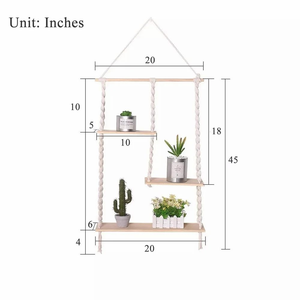 Handmade Simple & Beautiful Multi-Tier Wall Shelf <b>White</b> Wooden Wall <b>Hanging</b> Shelves Decorative Storage Shelf for Home Décor - Product Image 3