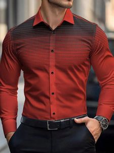 Chemise habillée homme automne à manches longues en satin doux, motif imprimé de qualité supérieure, respirante, décontractée et formelle, avec logo personnalisé - Product Image 5