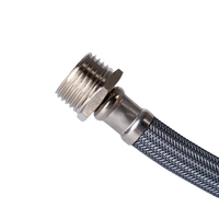 Tuyau d'arrivée d'eau tressé en acier inoxydable SUS304 F1/2, flexible et durable, pour raccordement facile des robinets de lavabo d'hôtel